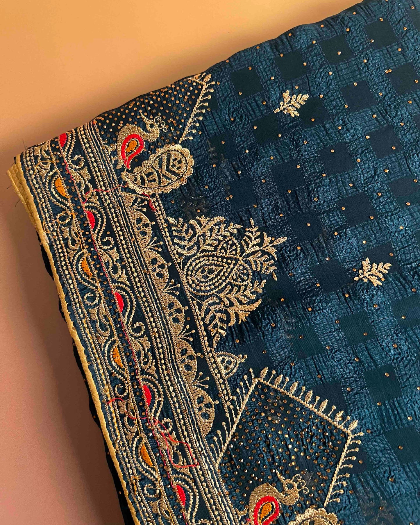 Amaya Blue Georgette Saree with Embroidery Border