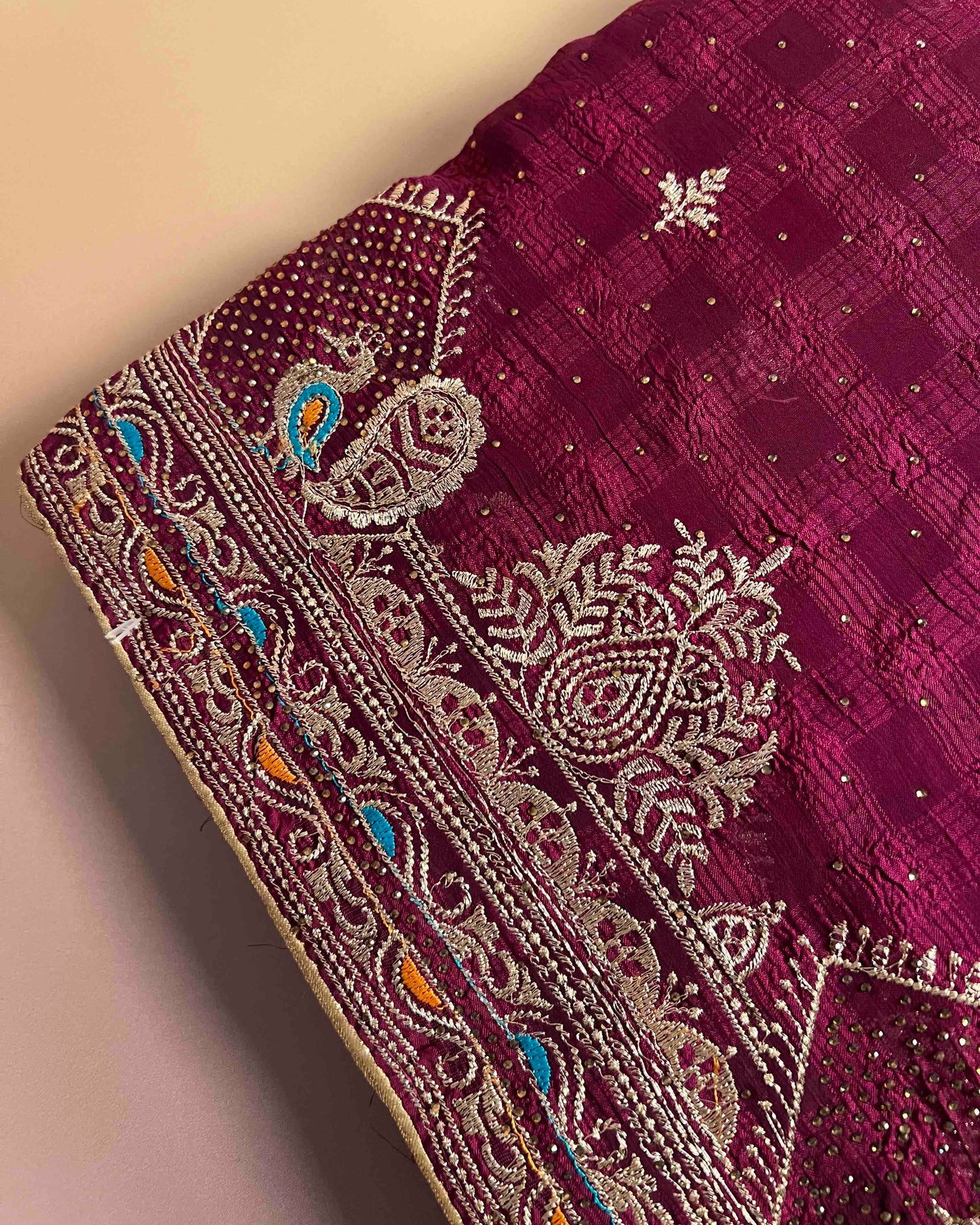 Amaya Purple Georgette Saree with Embroidery Border