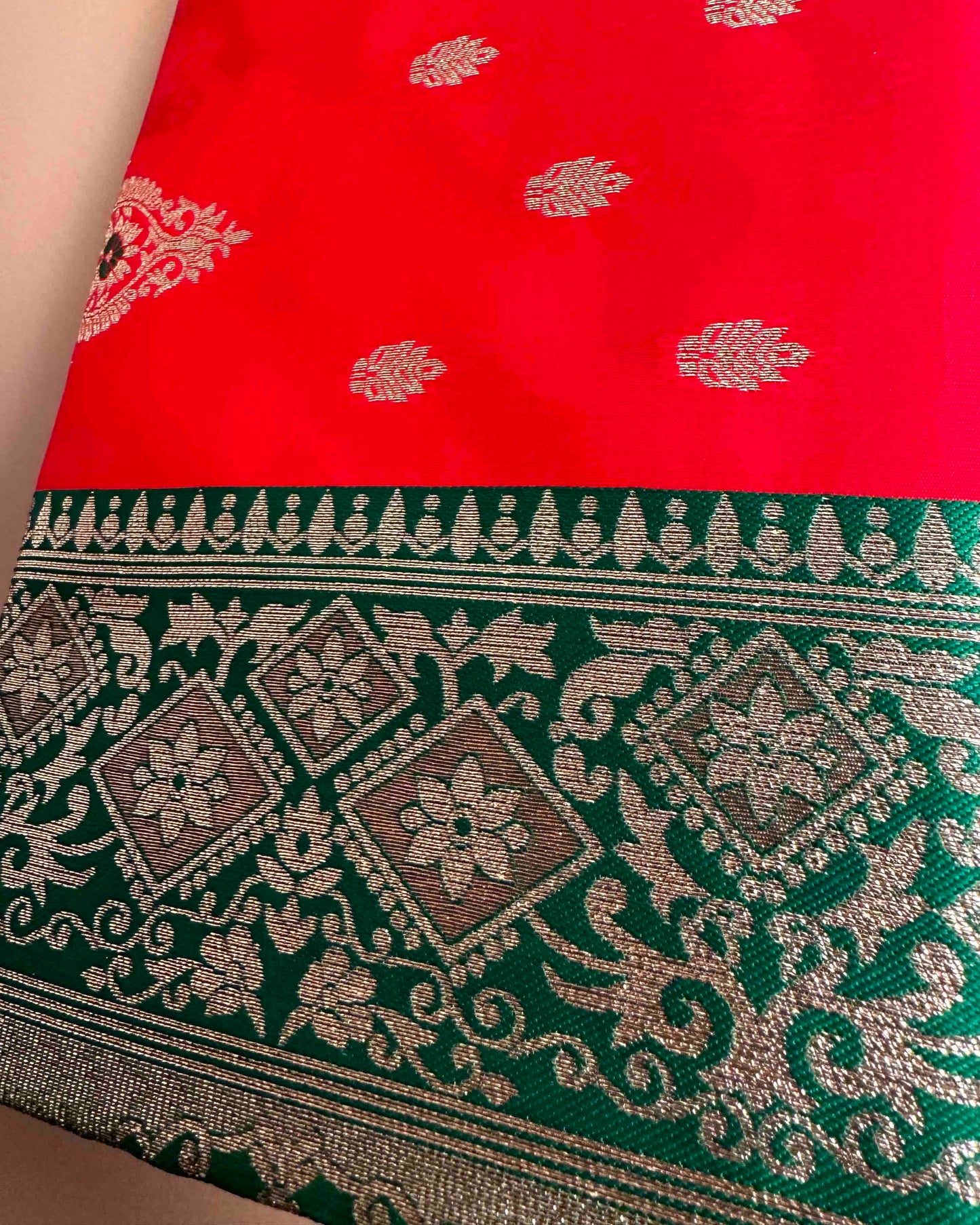 Utsav Red Banarasi Silk with Gold Brocade Embroidery